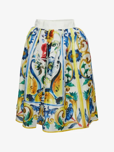Dolce & Gabbana Pre-Owned Majolica-print midi skirt