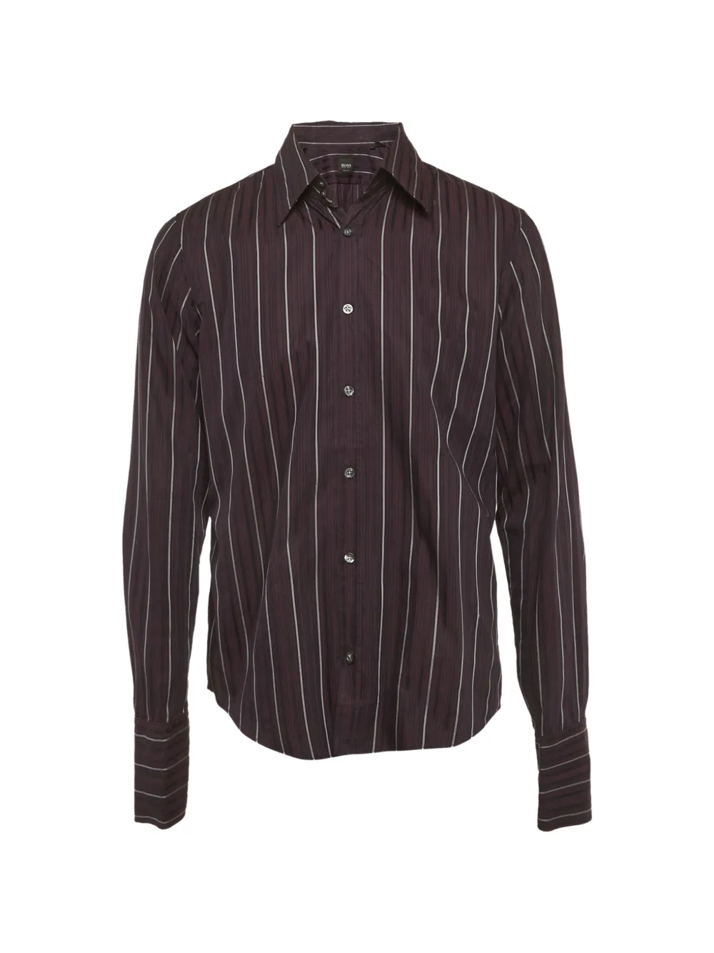BOSS striped cotton shirt - Braun