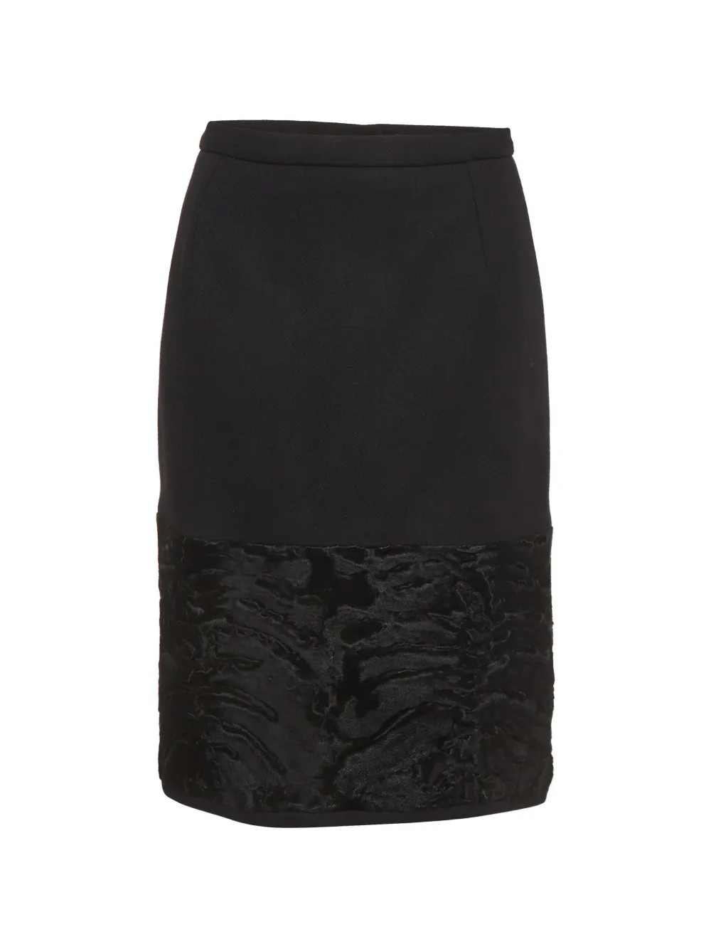 Dolce & Gabbana Pre-Owned fur-trim midi skirt - Nero