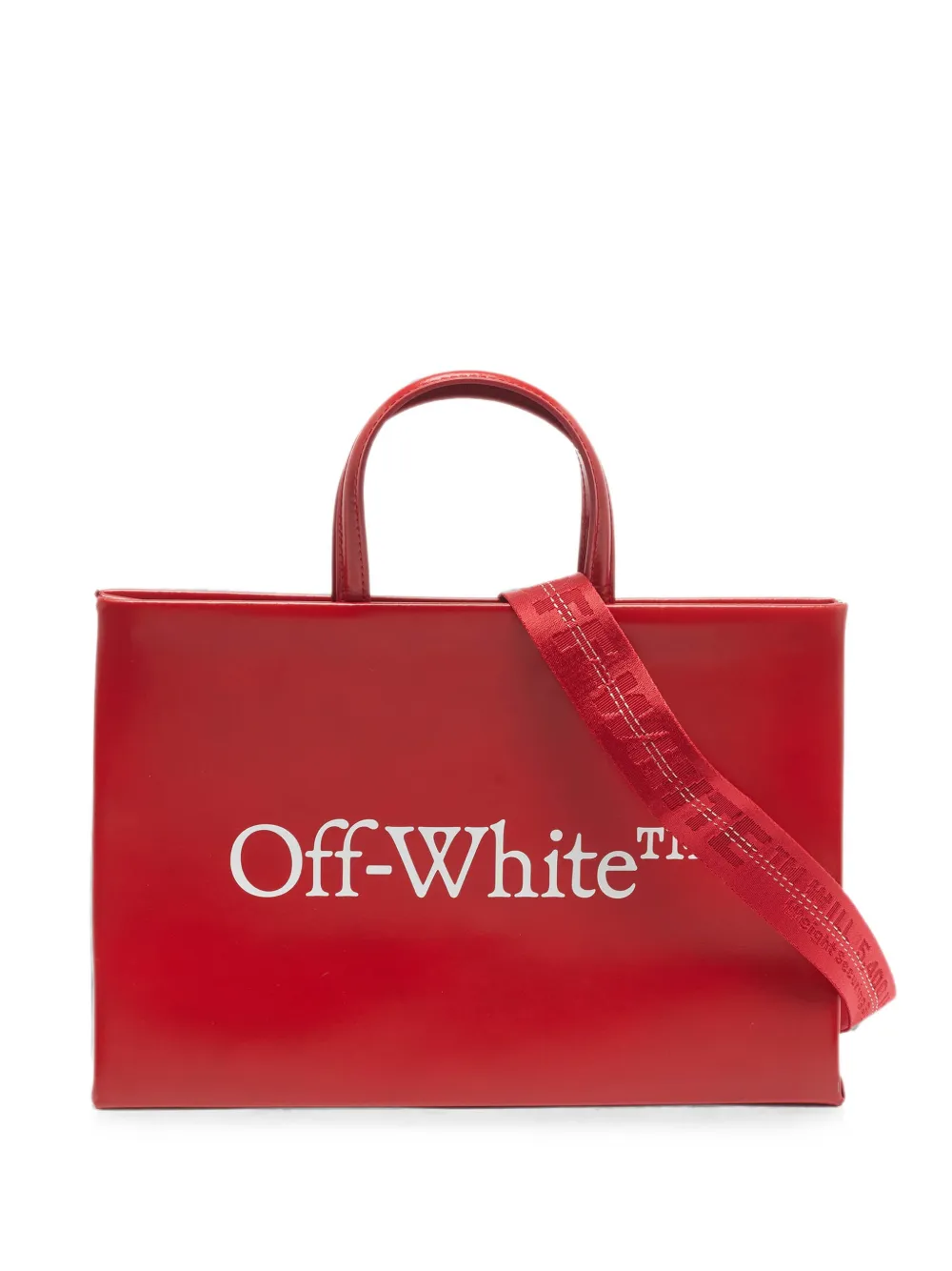 Off-White Pre-Owned logo-print tote bag - Rosso