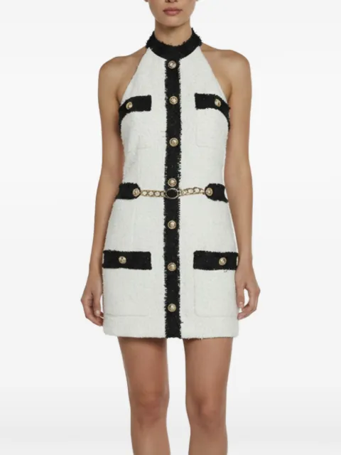 Balmain Pre-Owned Tweed-Neckholderkleid