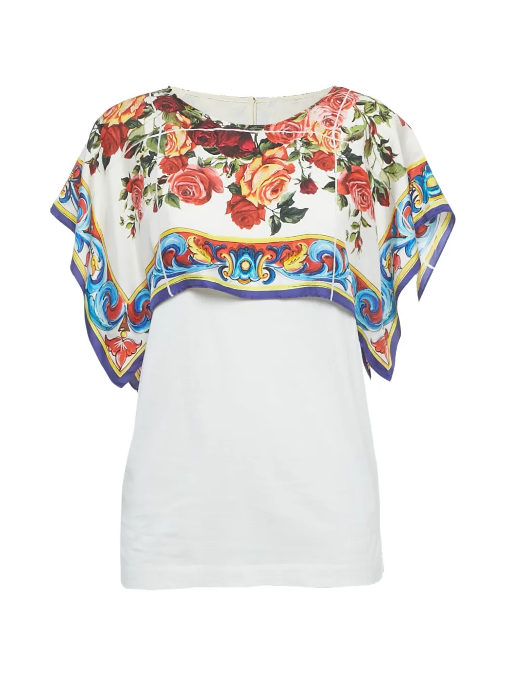 Dolce & Gabbana Pre-Owned floral-print draped blouse - Bianco