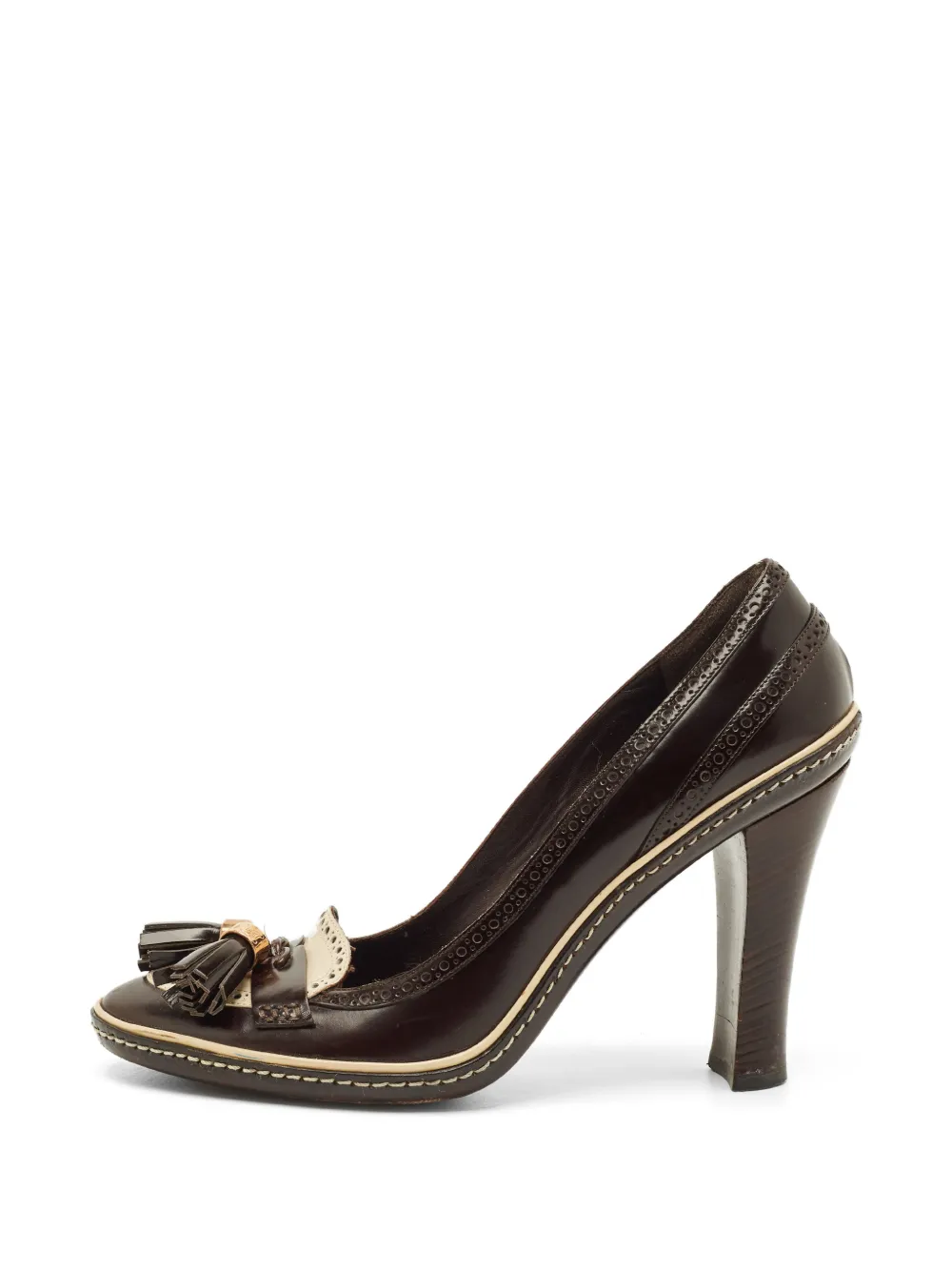 Celine Pre-Owned tassel-detail leather pumps - Marrone