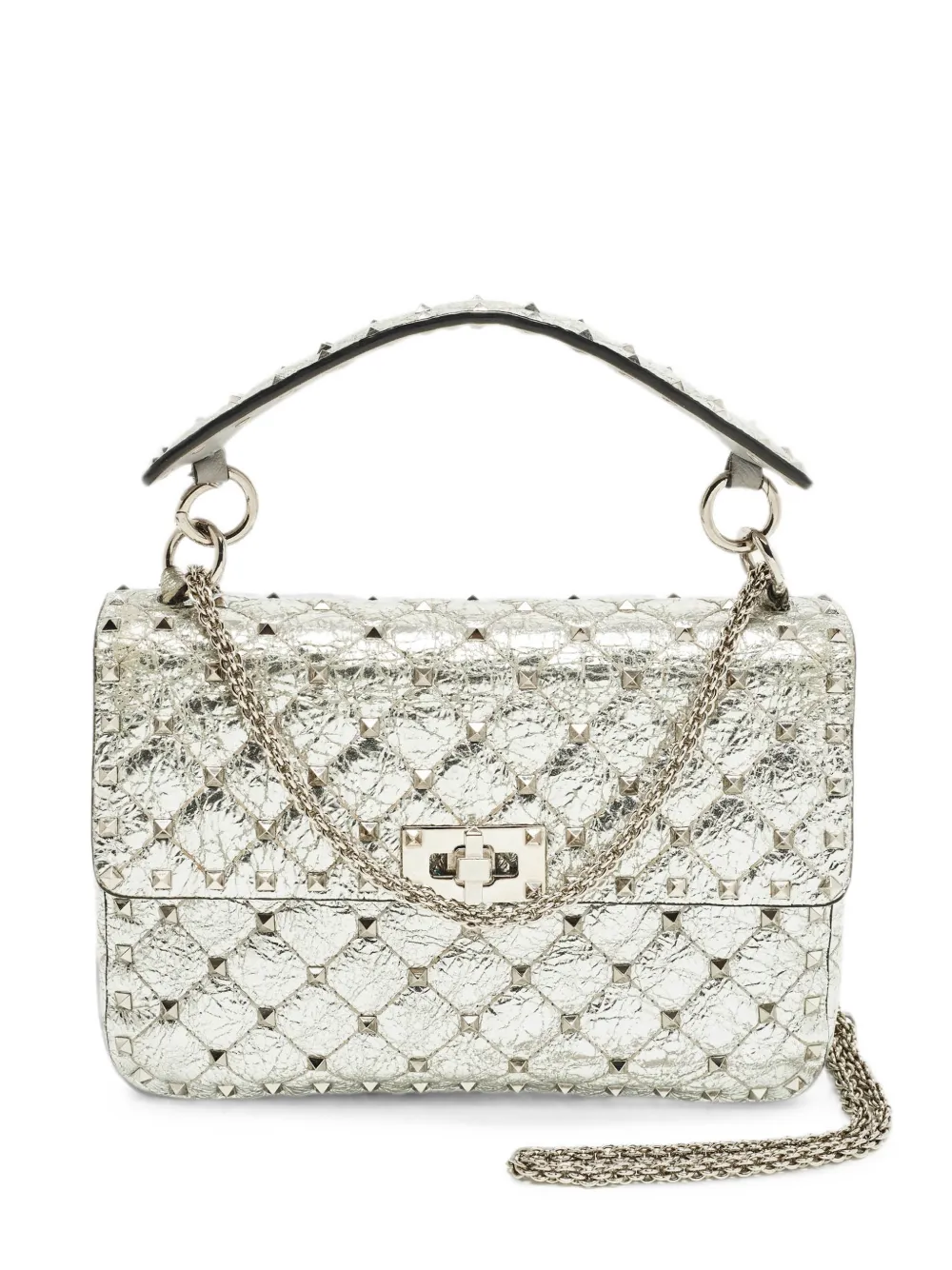 Valentino Garavani Pre-Owned medium Rockstud Spike shoulder bag - Argento