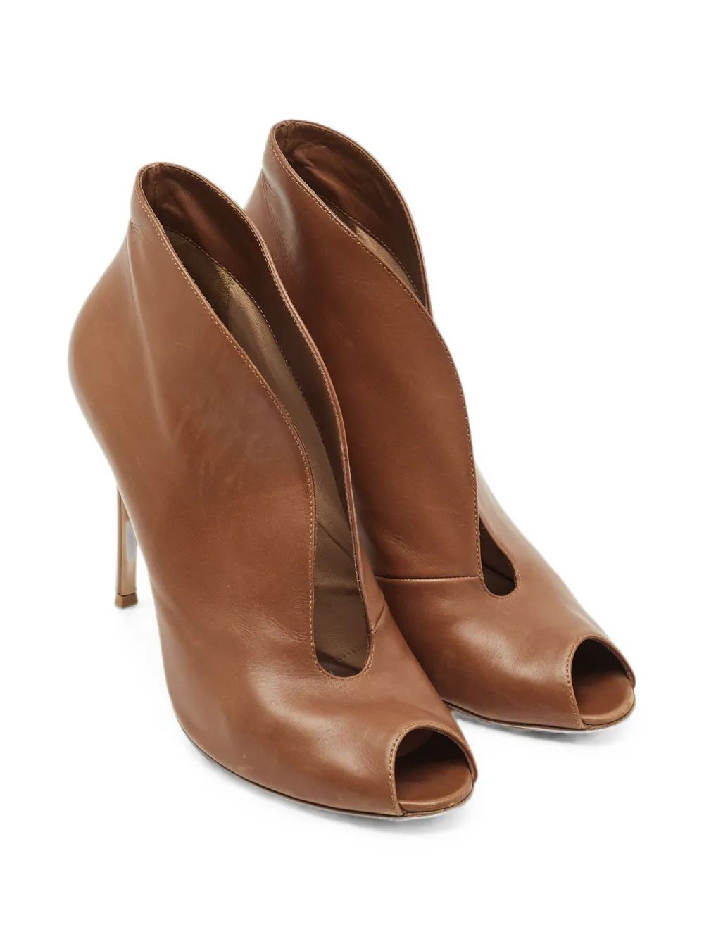 Gianvito Rossi Vamp peep-toe ankle pumps - Braun