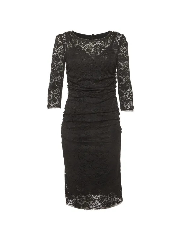 dolce and gabbana ruched midi dress & Satin Bustier Stretch tulle calf Dolce & Gabbana Pre-Owned Lace
