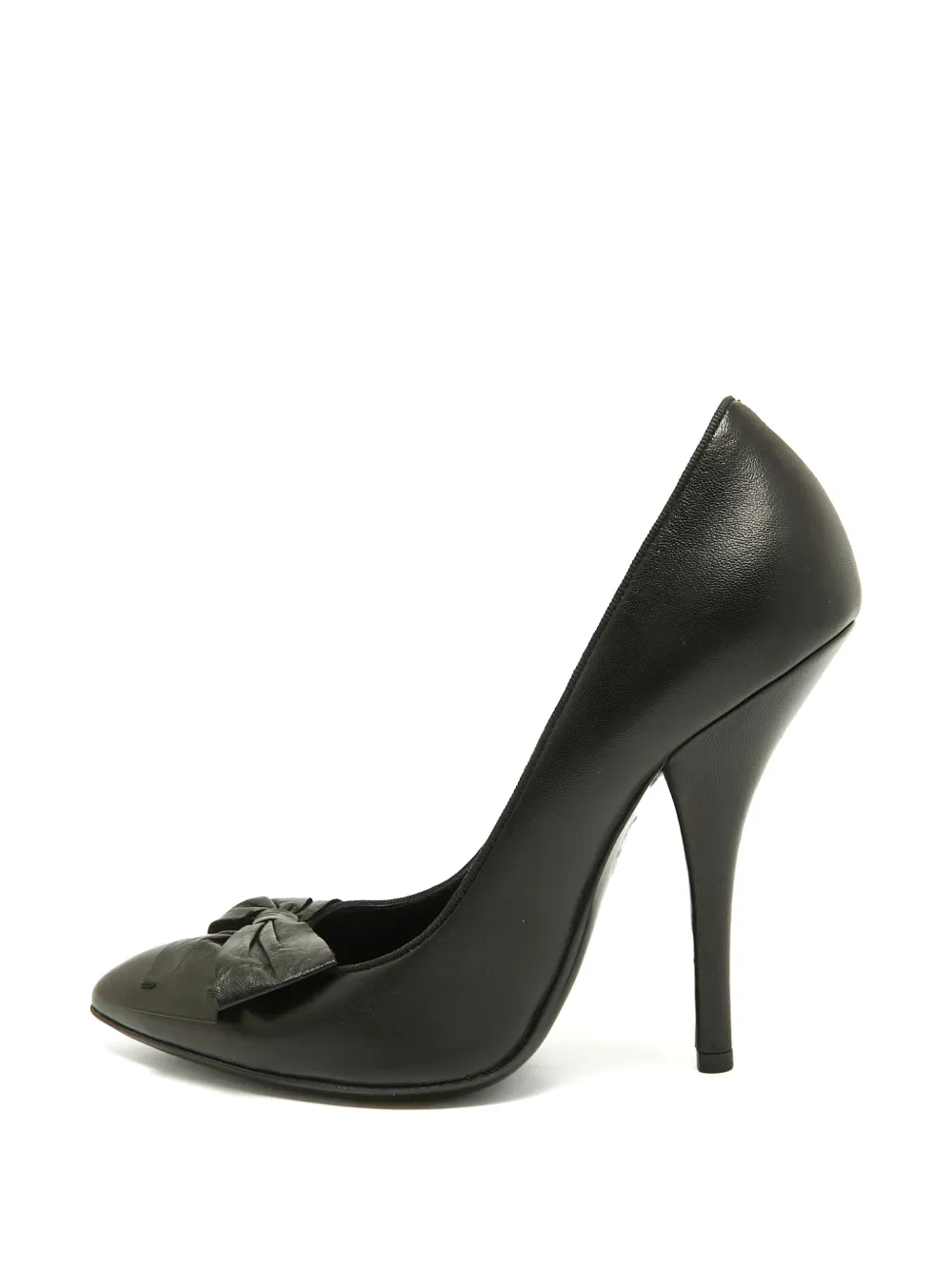 Bottega Veneta Pre-Owned bow-detail leather pumps - Nero