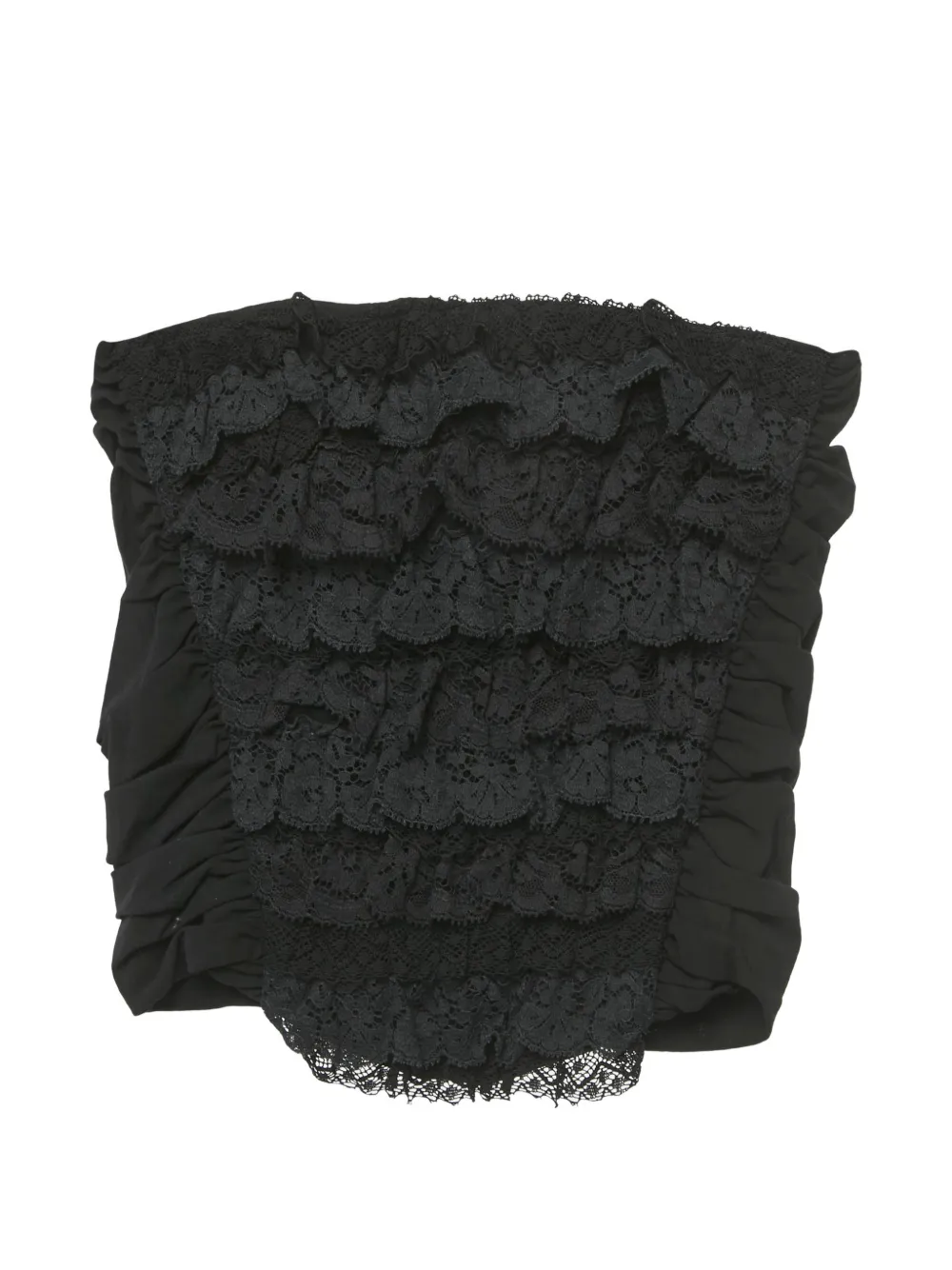 Dolce & Gabbana Pre-Owned lace ruffled tube blouse - Nero