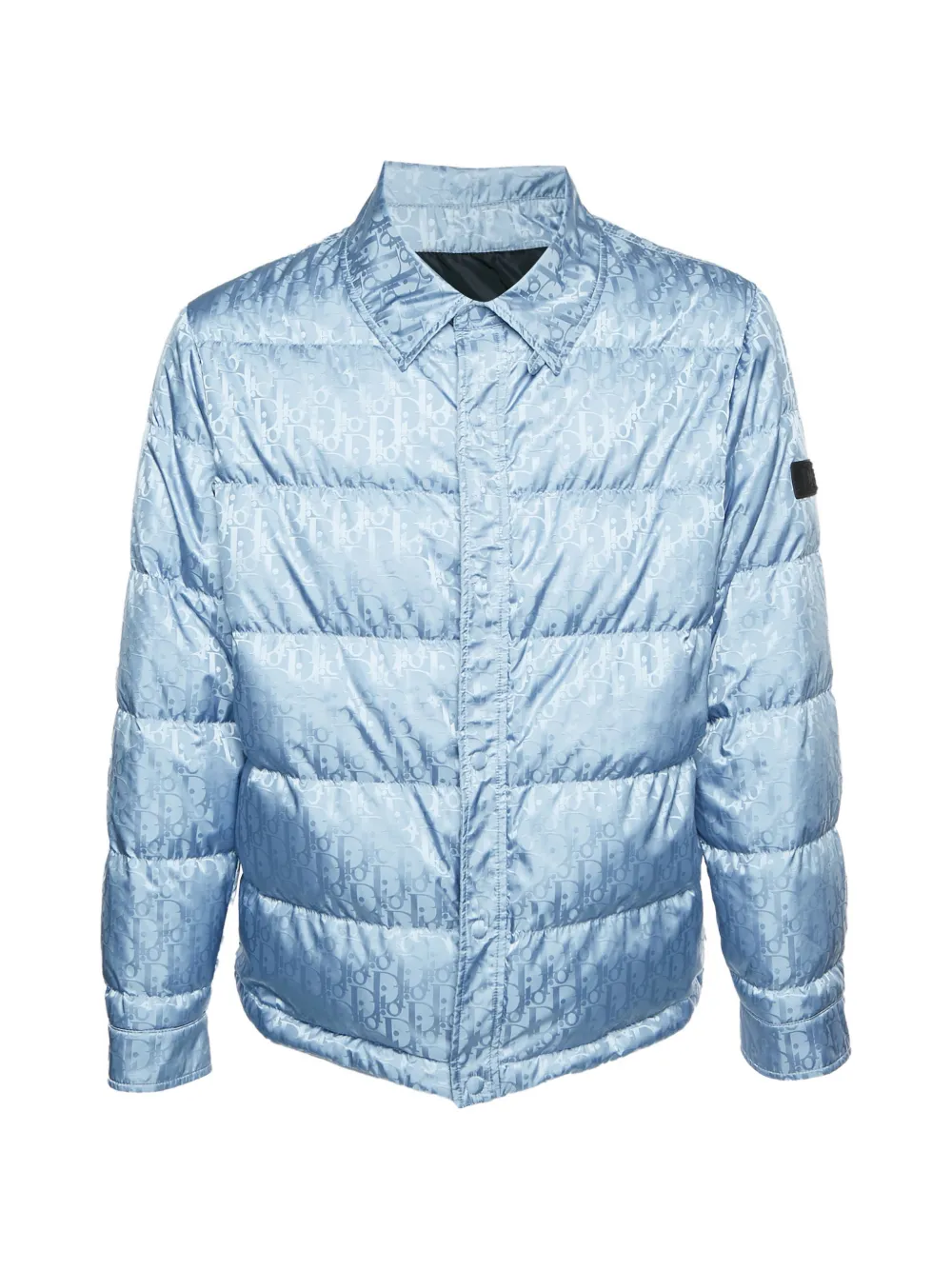 Christian Dior Pre-Owned 2019 Oblique jacquard puffer jacket - Blue