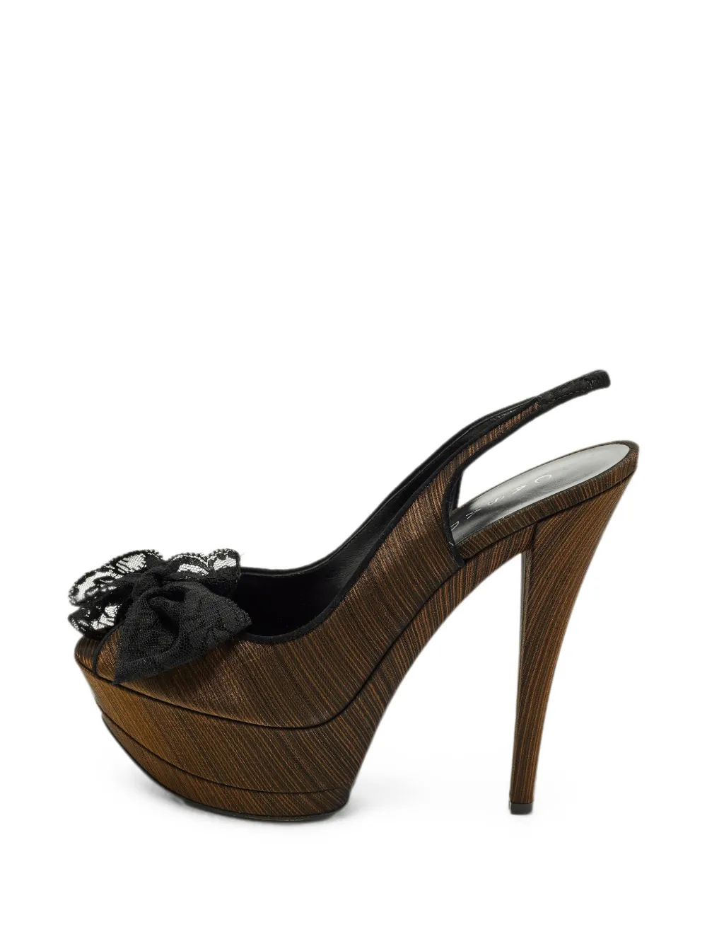 Casadei Vintage Bow platform sandals - Oro