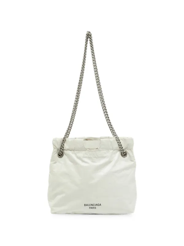 Balenciaga Pre-Owned Crushed Chain Shoulder Bag | White | FARFETCH