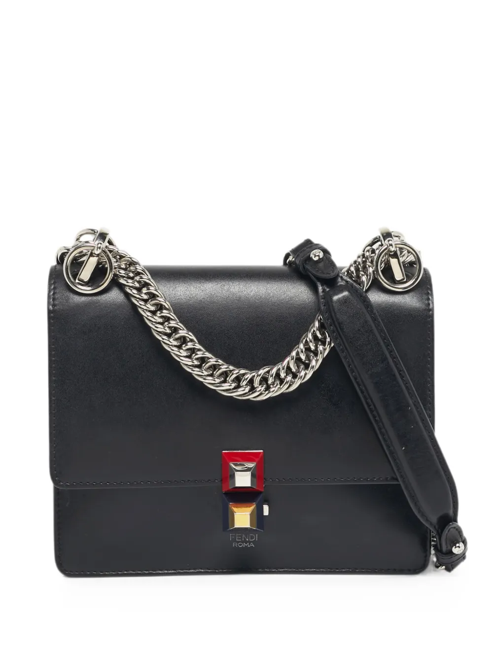Fendi Pre-Owned 2017 Kan I leather shoulder bag - Nero
