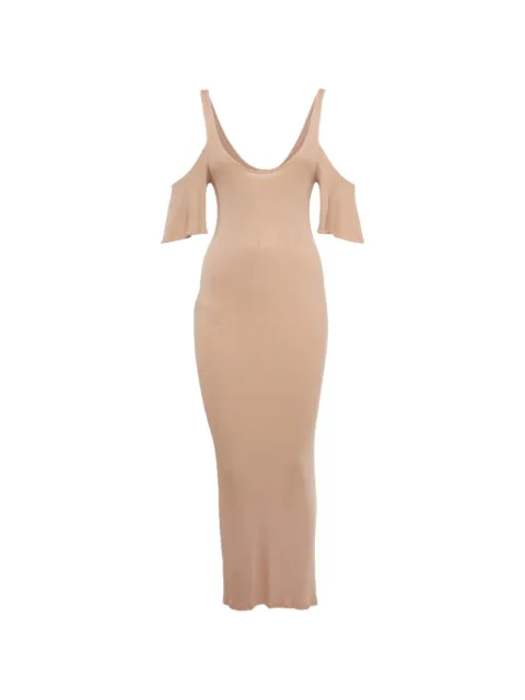 424 rib-knit open-shoulder maxi dress