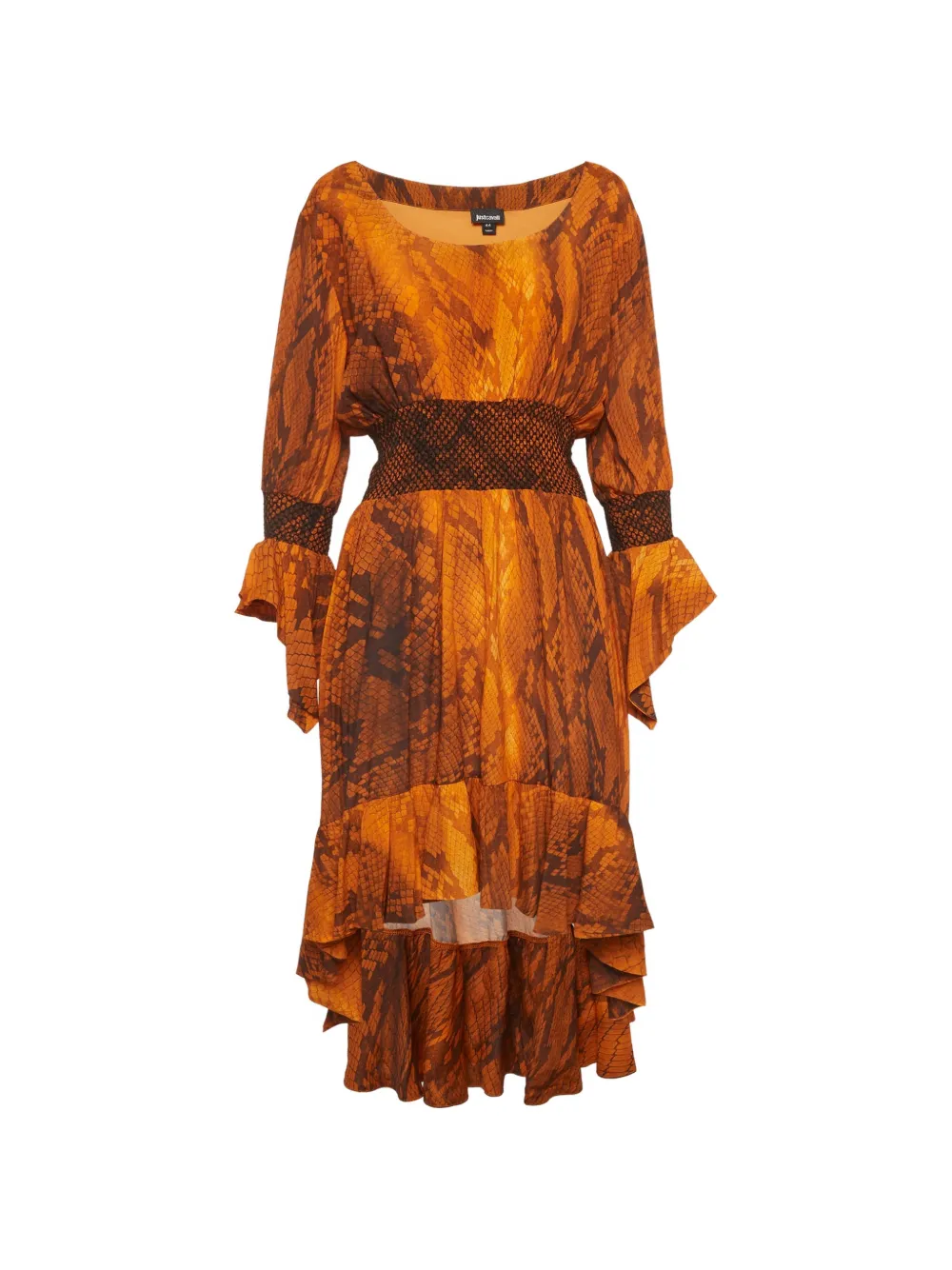Just Cavalli Vintage Abito midi asimmetrico con stampa - Arancione