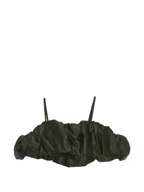 Simkhai Leonora ruffled corset cropped top
