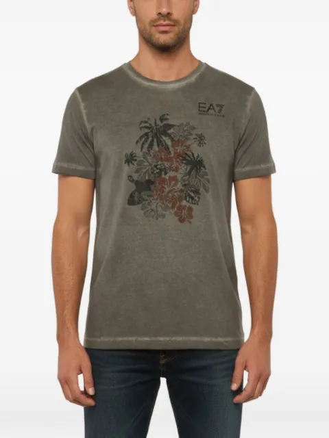 Emporio Armani Pre-Owned floral-print EA7 T-shirt