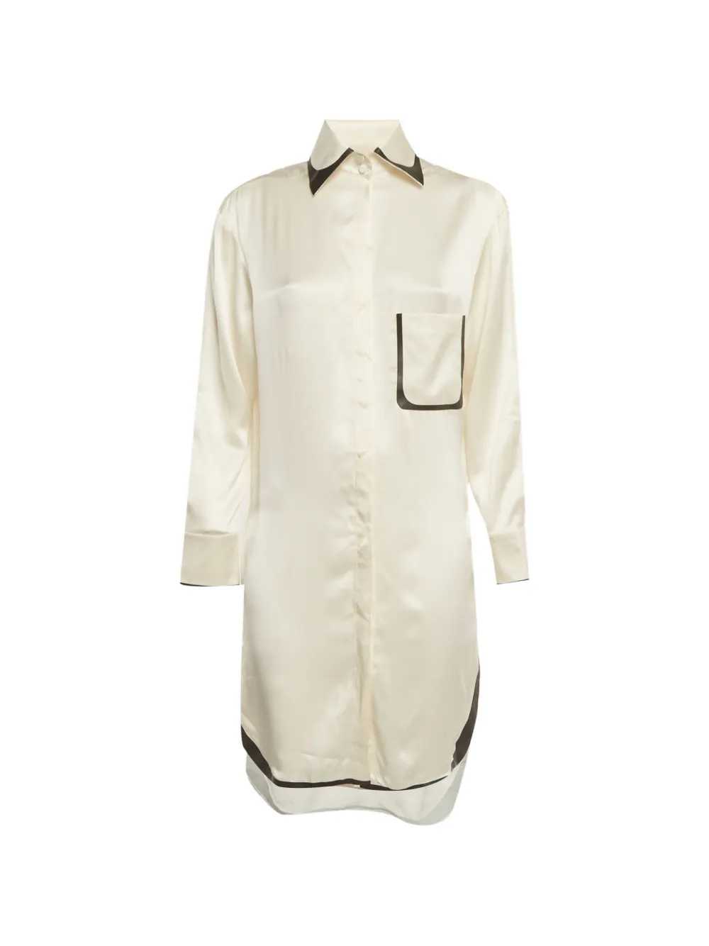 Fendi Pre-Owned contrast-trim shirt midi dress - Toni neutri