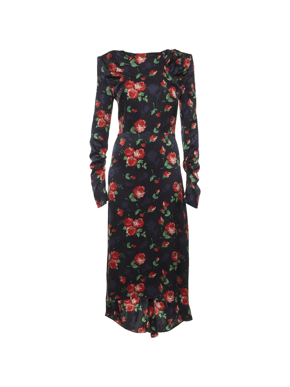 Magda Butrym floral-print jacquard midi dress - Nero