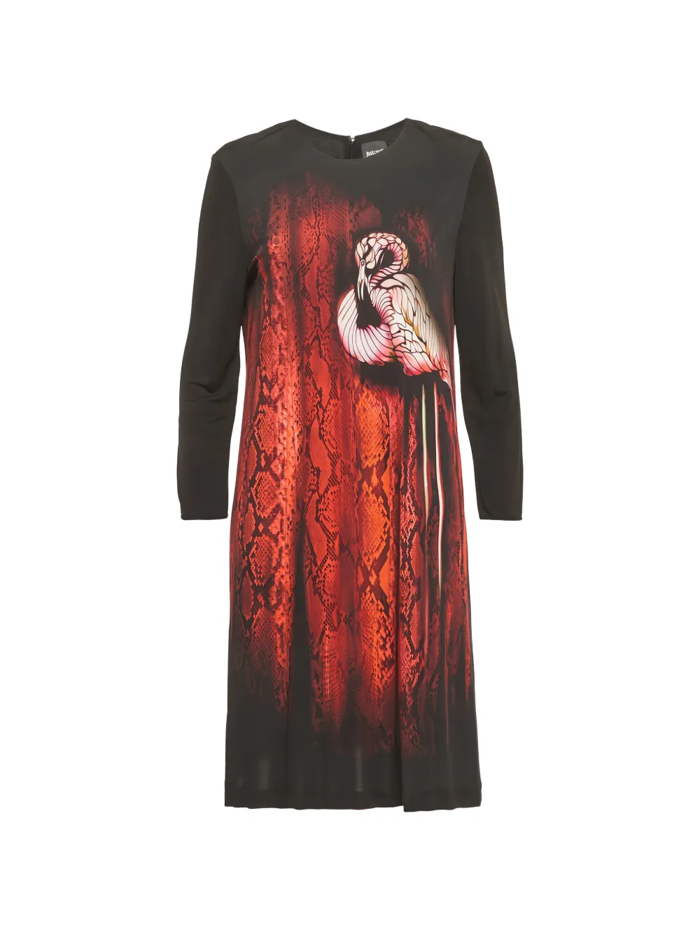 Just Cavalli Vintage snake-print flamingo mini dress - Nero