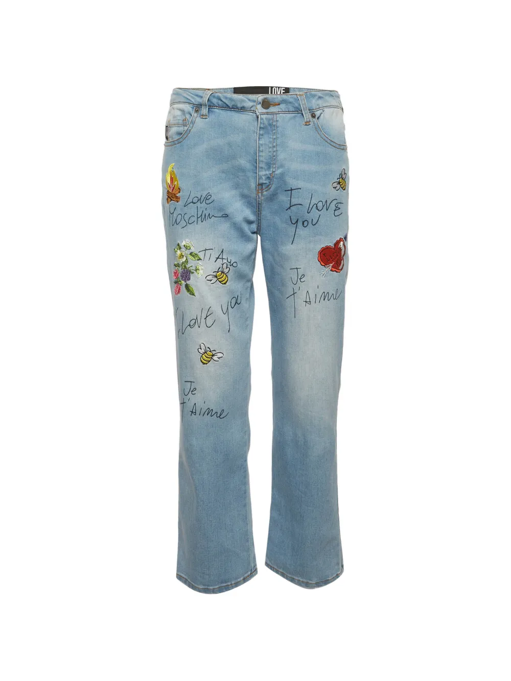 Love Moschino appliqué print jeans - Blu