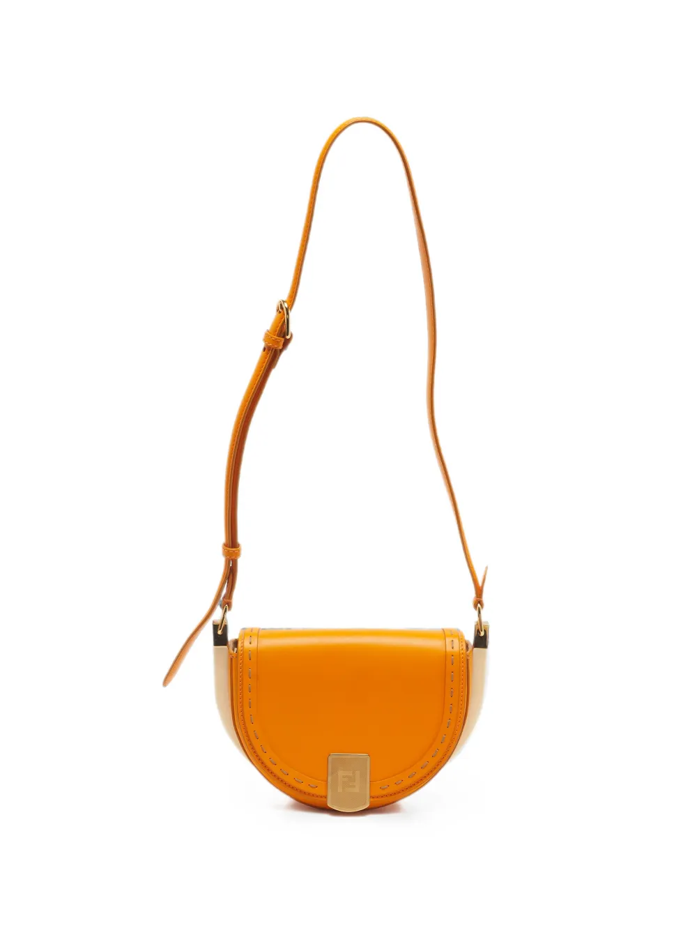 Fendi Pre-Owned Moonlight leather crossbody bag - Arancione