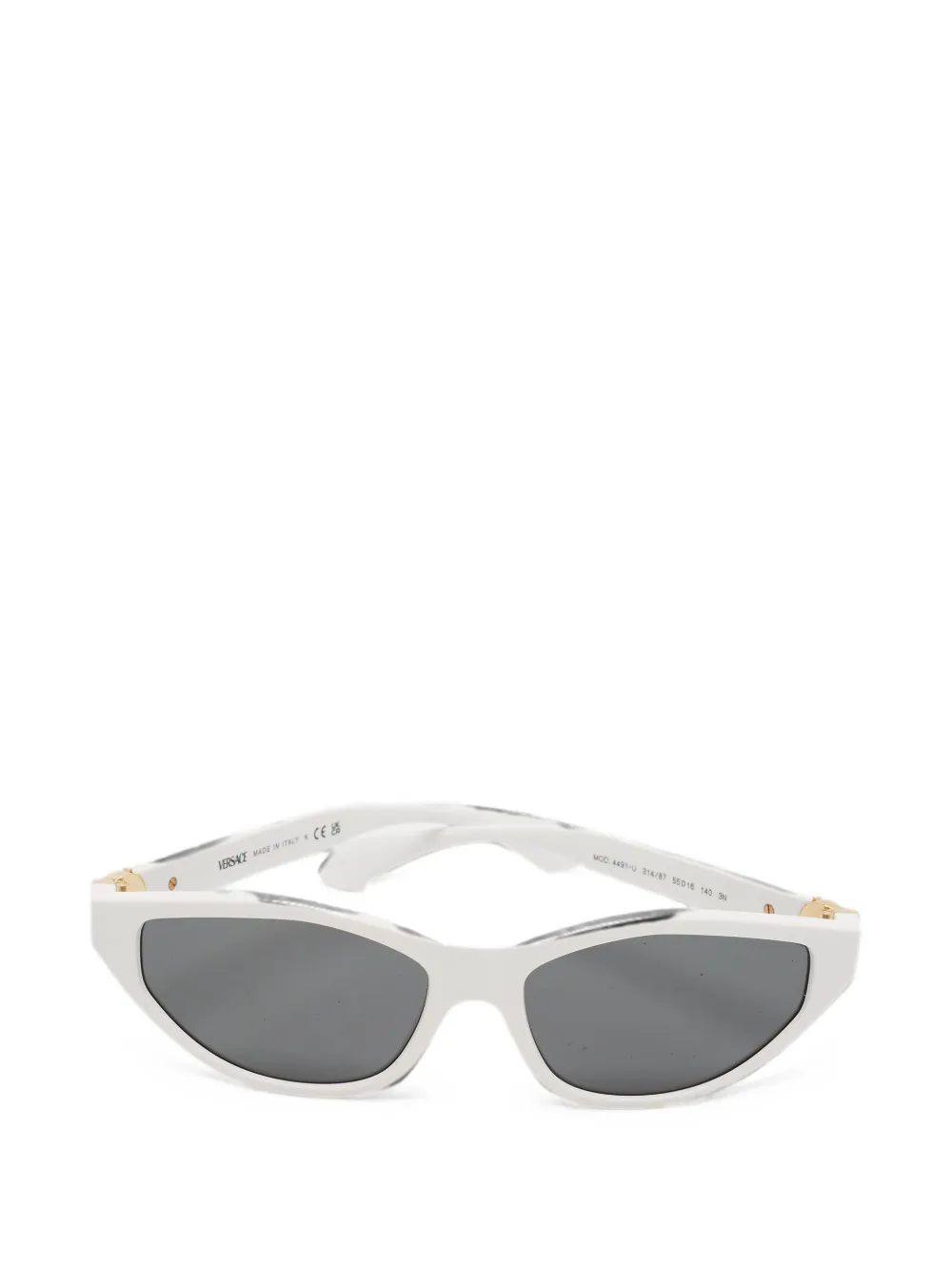 Pre-owned Versace Medusa Cat-eye Sunglasses In White