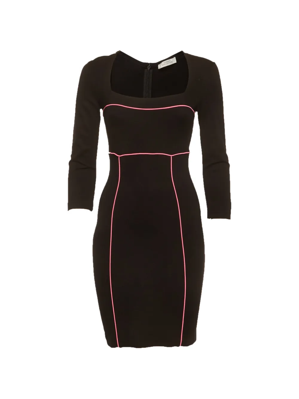 Versace Pre-Owned piped-trim shift mini dress - Nero