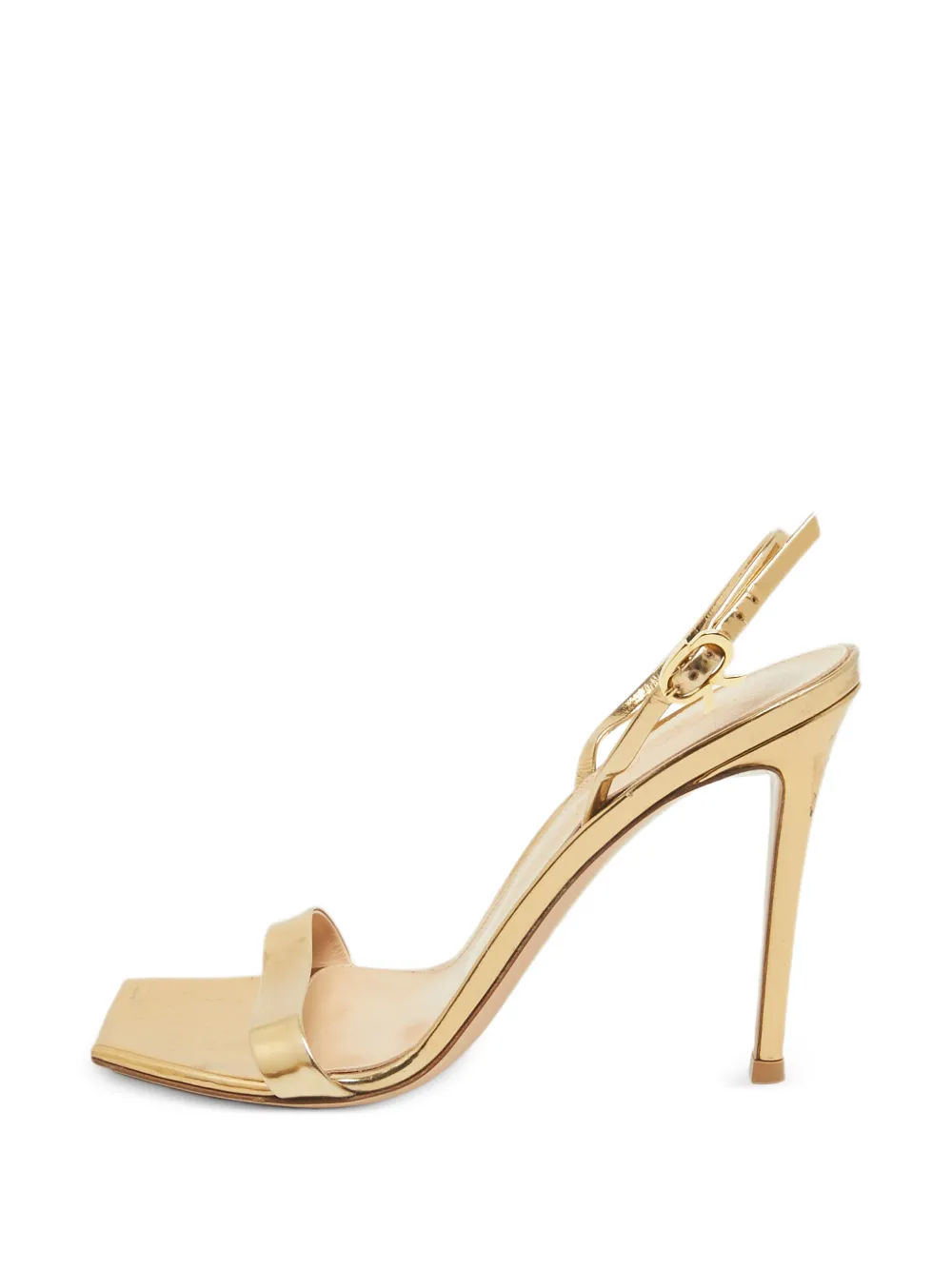 Gianvito Rossi ribbon-detail slingback heeled sandals - Gold