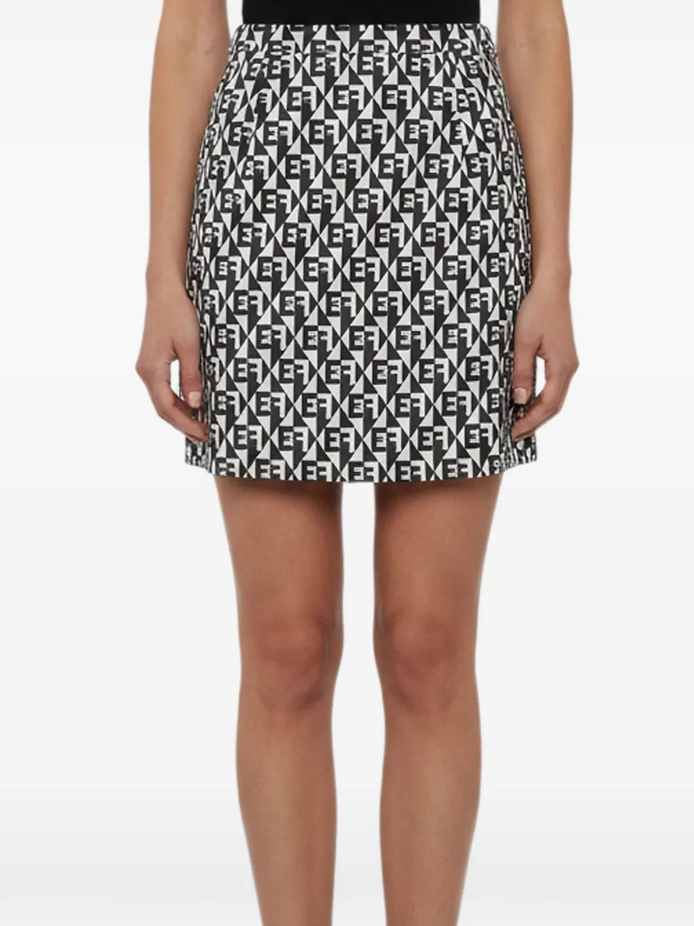 Elisabetta Franchi Minigonna con monogramma - Bianco