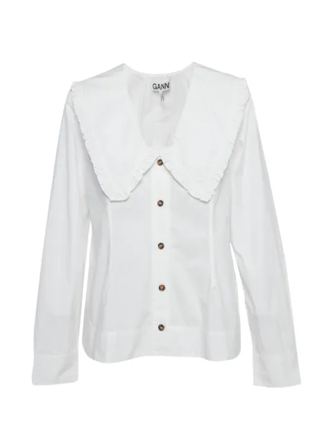 GANNI camisa con cuello oversize y volantes