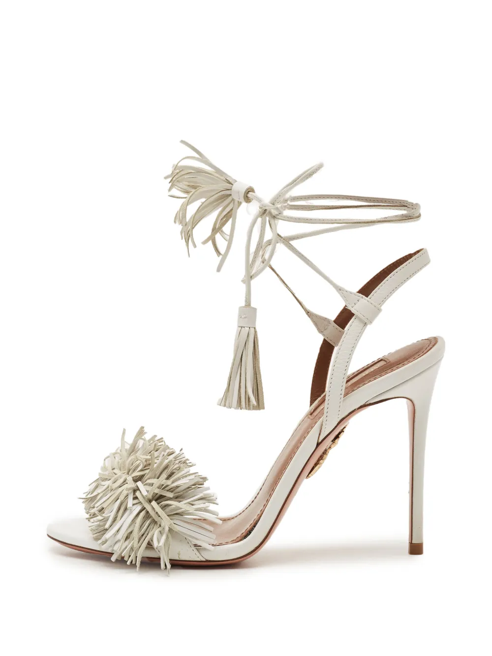 Aquazzura Wild Thing fringed sandals - Bianco