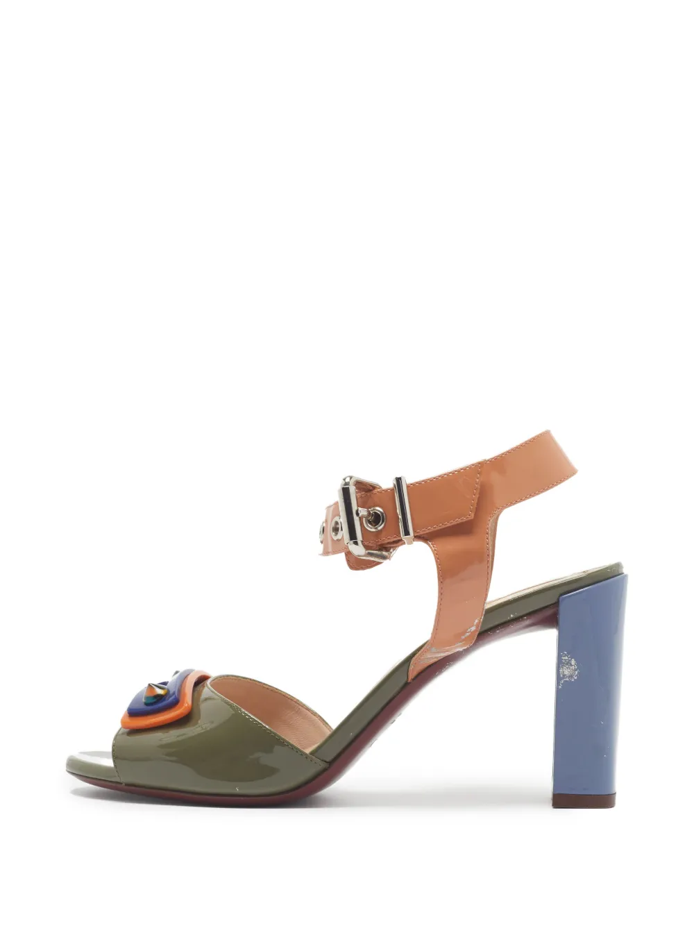 Fendi Pre-Owned patent-leather ankle-strap sandals - Verde