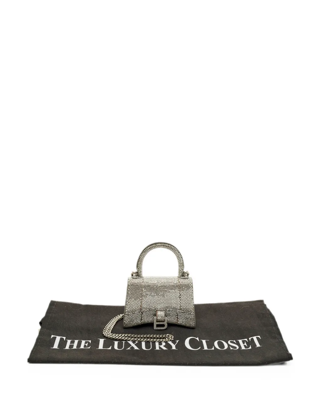 Balenciaga Pre-Owned Borsa tote Hourglass con cristalli - Argento
