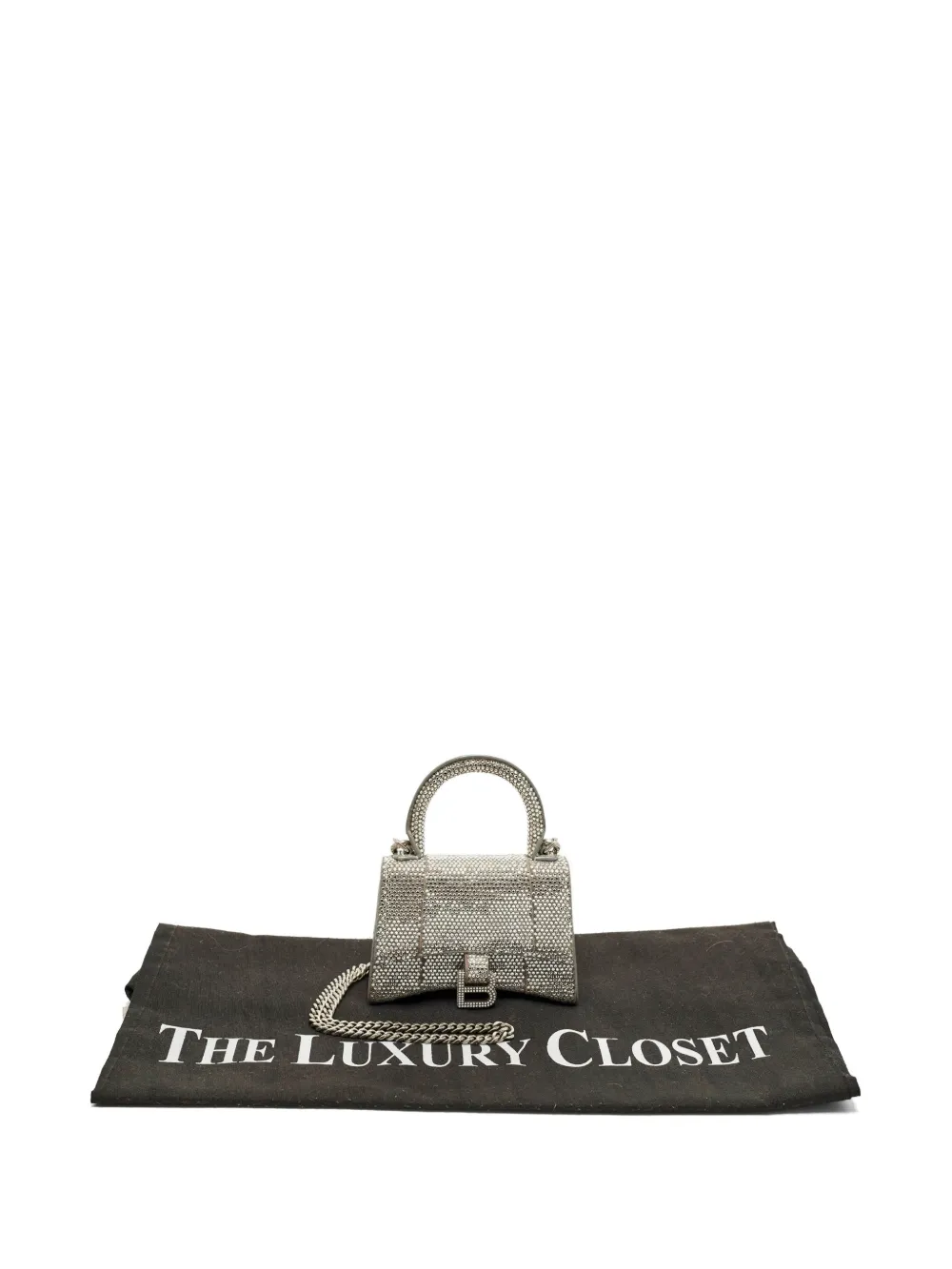 Balenciaga Pre-Owned Borsa tote Hourglass con cristalli - Argento
