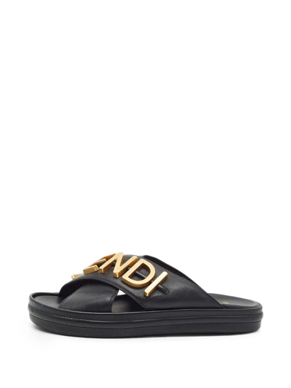 Fendi Pre-Owned Fendigraphy cross-strap slides - Schwarz