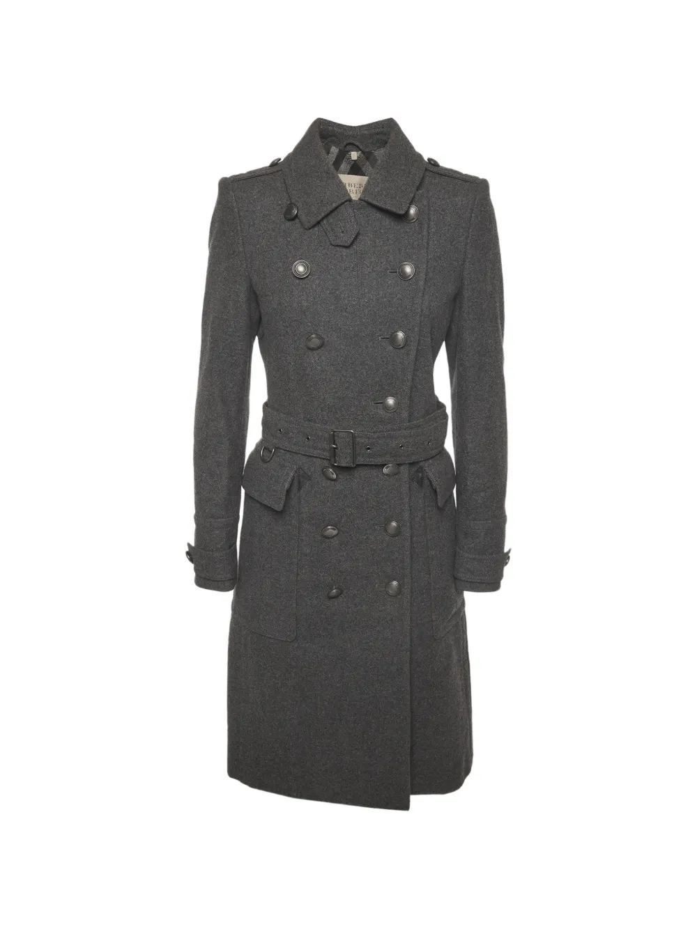 Burberry Pre-Owned Burberry Brit belted trench coat - Grigio