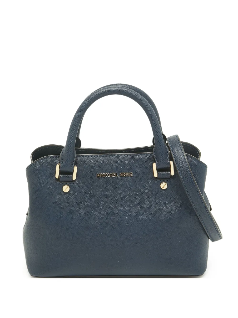 Michael Kors Vintage petit sac cabas Savannah en cuir Saffiano - Bleu Michael Kors Vintage petit sac cabas Savannah en cuir Saffiano - Bleu