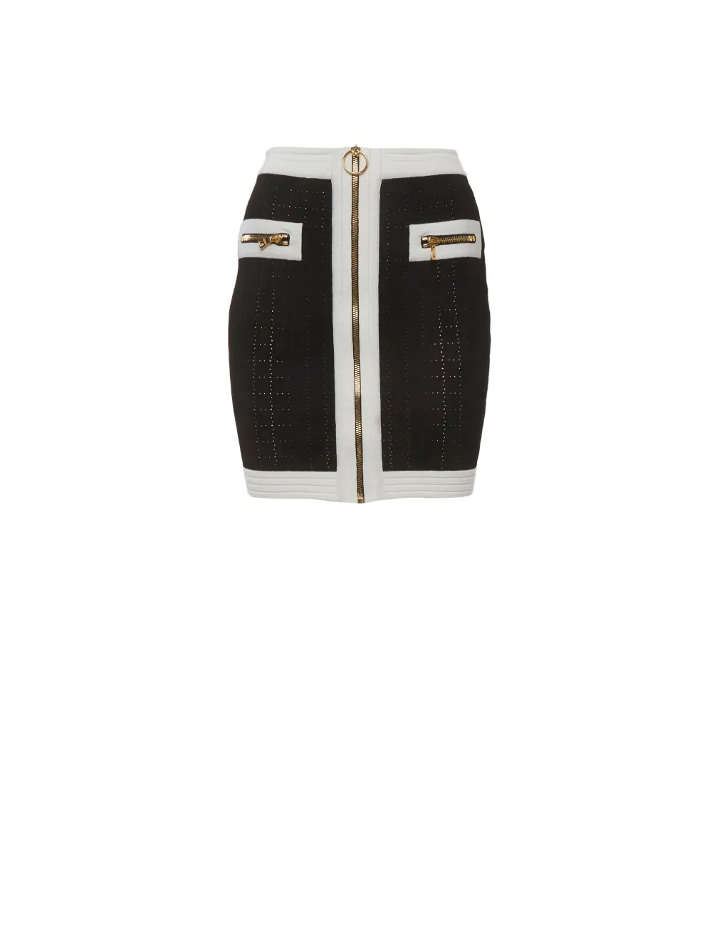 Balmain Pre-Owned knitted zip-up mini skirt - Schwarz