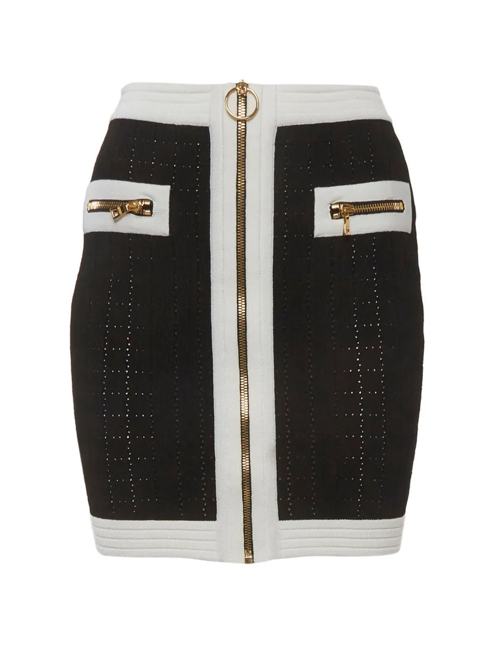 Balmain Pre-Owned knitted zip-up mini skirt - Schwarz