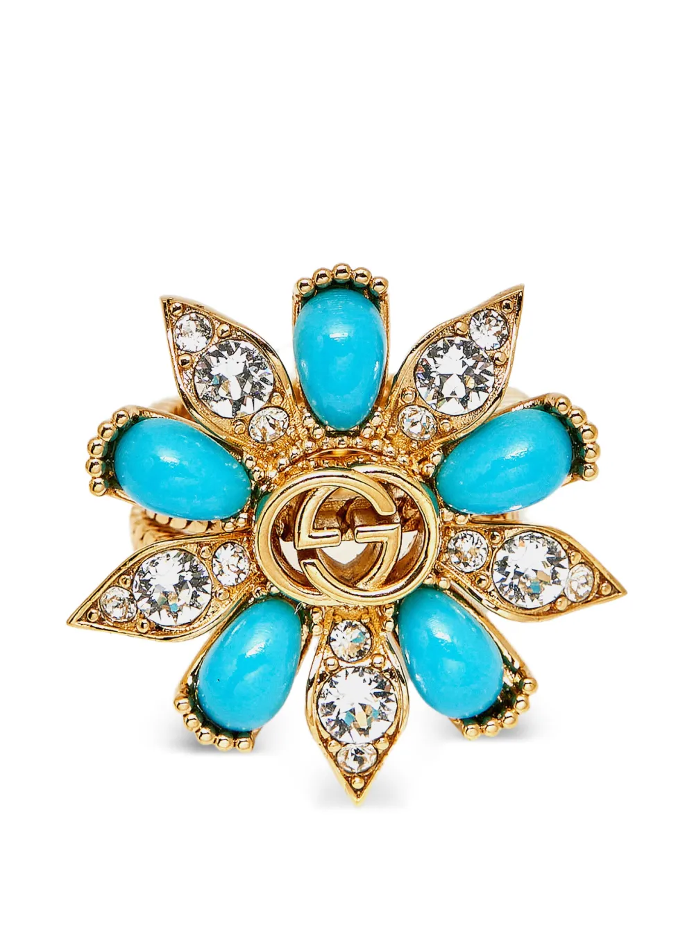 Gucci Pre-Owned Interlocking G flower rings - Oro