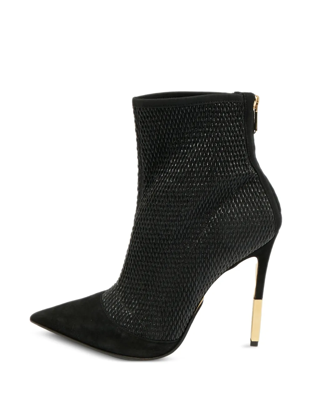 Balmain Pre-Owned suede panelled ankle boots - Schwarz