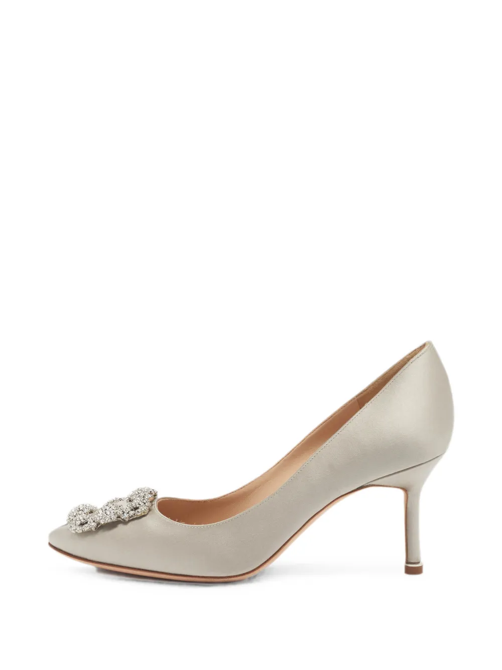 Manolo Blahnik Hangisi crystal buckle pumps - Grau