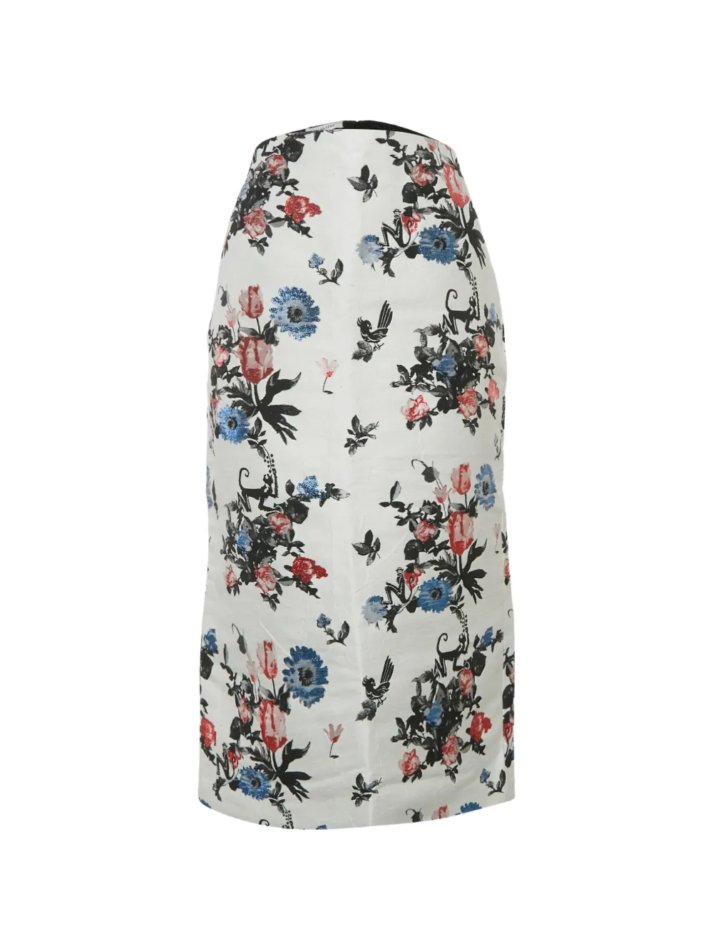 Valentino Garavani Pre-Owned floral-jacquard pencil skirt - Bianco