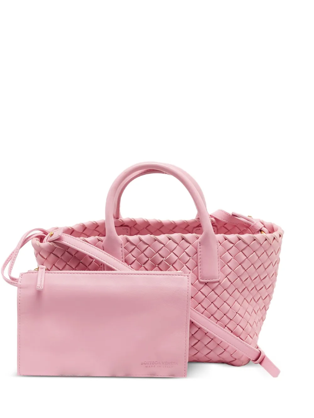 Bottega Veneta Pre-Owned mini Cabat Intrecciato-leather tote bag - Rosa