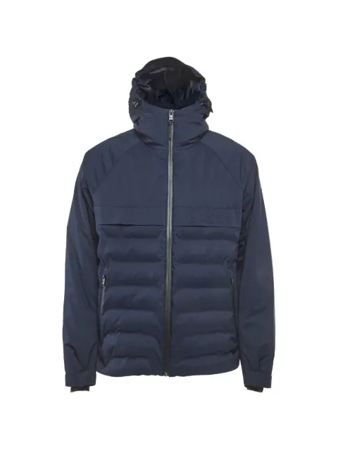 BOSS logo-print hooded padded jacket