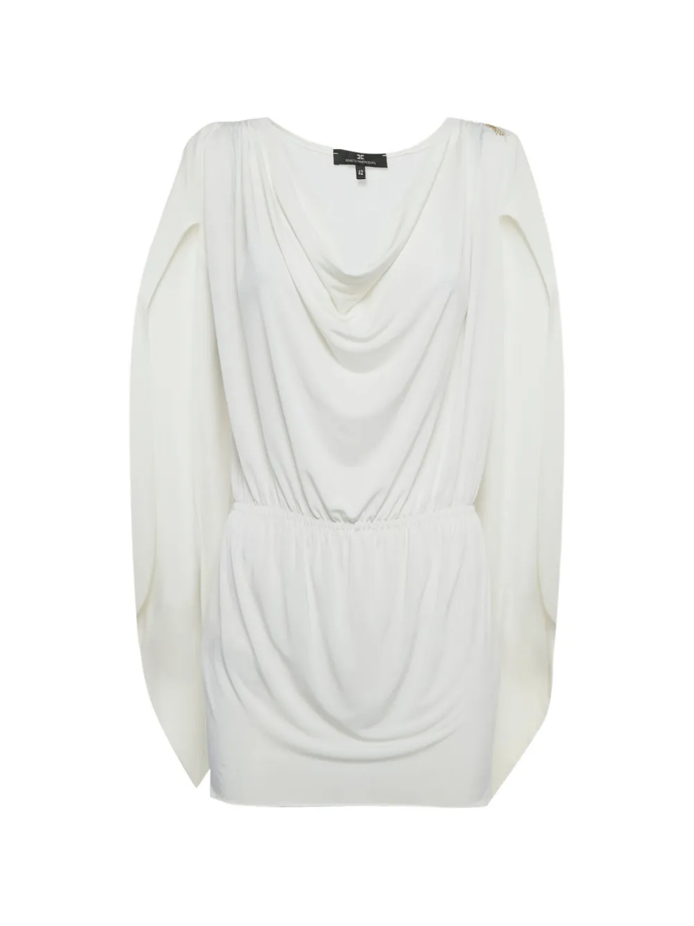 Elisabetta Franchi draped cinched-waist tunic mini dress - Bianco