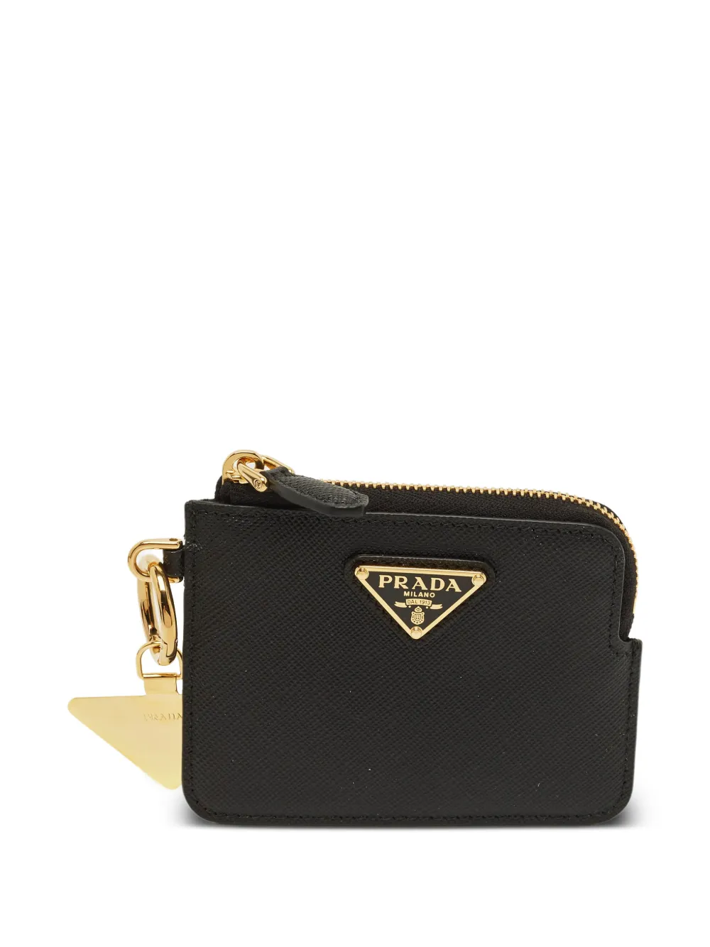 Prada Pre-Owned Saffiano-leather zip card case - Nero