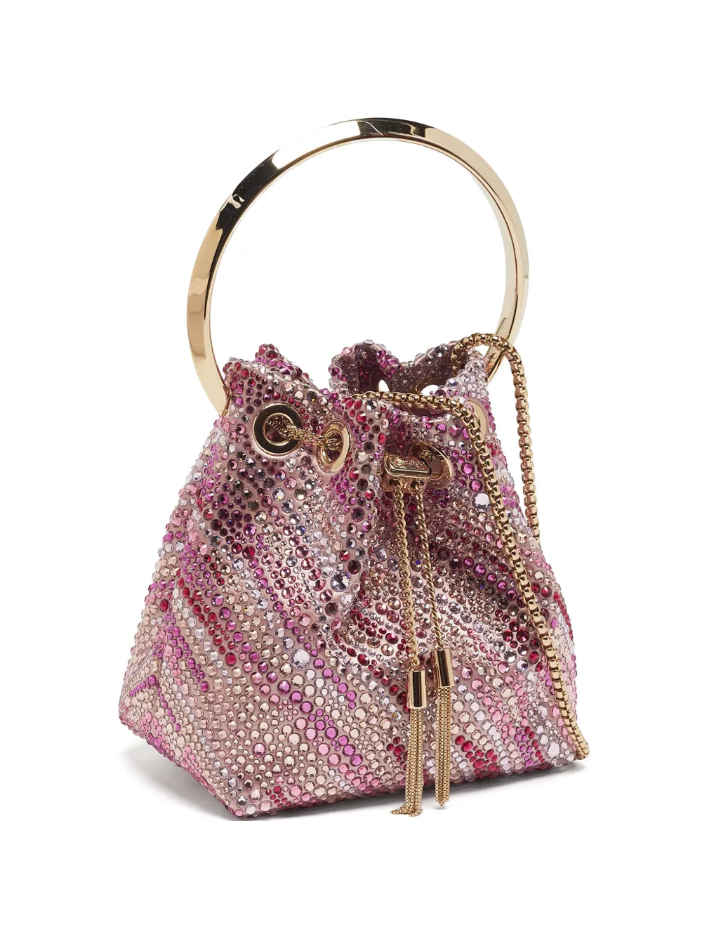 Jimmy Choo Pre-Owned BonBon crystal-embellished bucket bag - Rosa