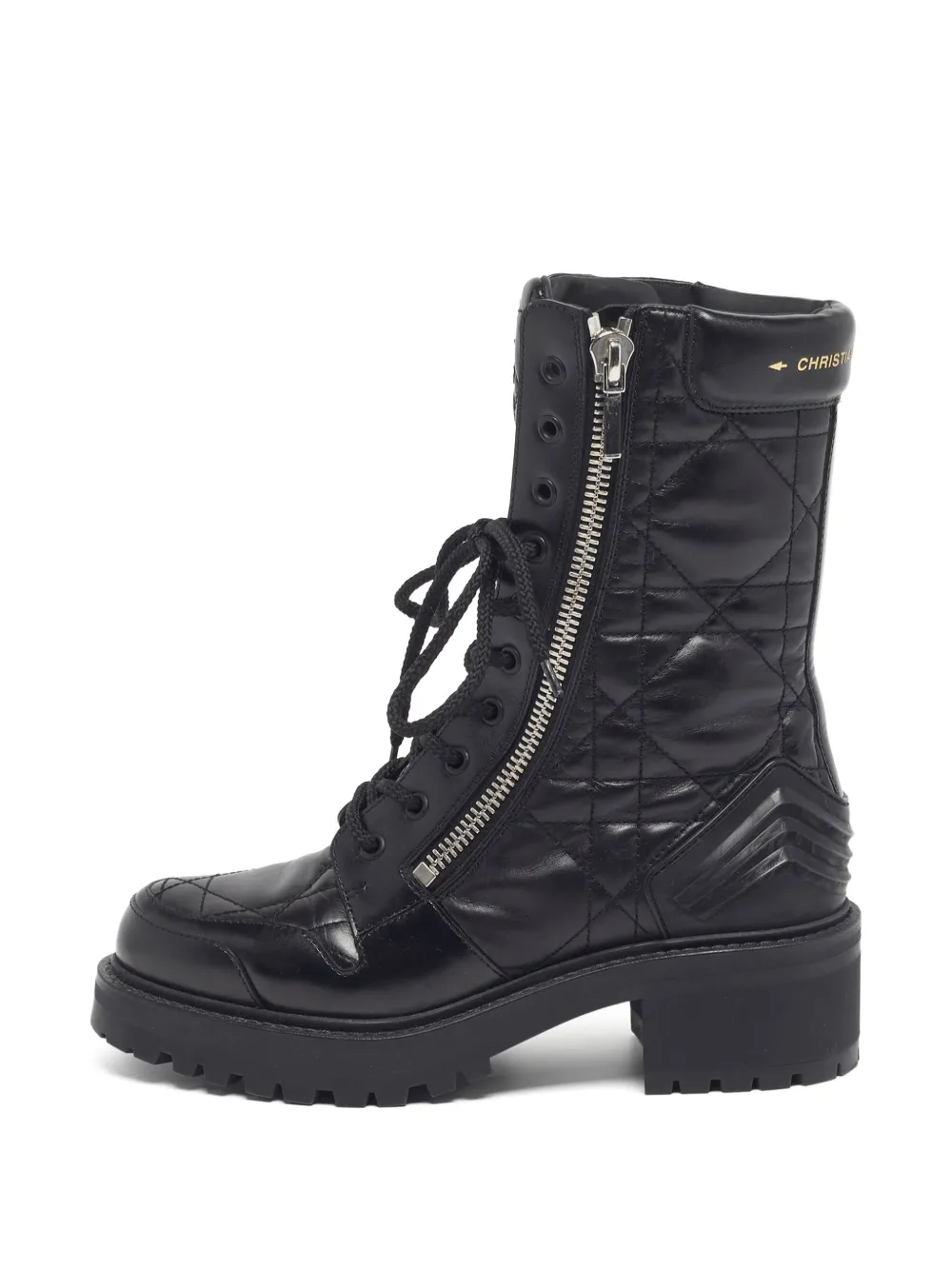 Christian Dior Pre-Owned D-Leader Cannage combat boots - Schwarz
