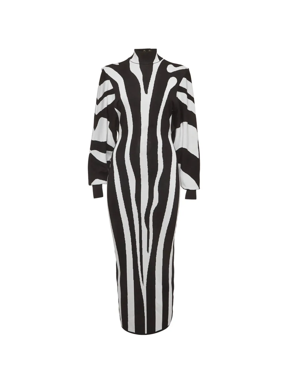 Balmain Pre-Owned high-neck midi dress - Nero